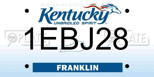 1EBJ28 Kentucky License Plate