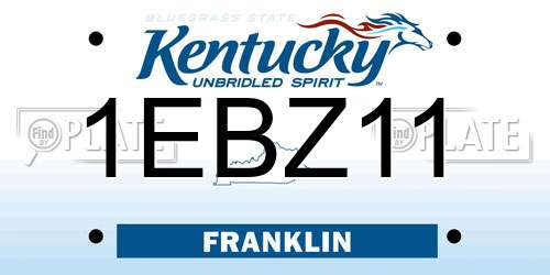 1EBZ11 Kentucky License Plate