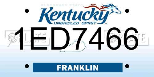 1ED7466 Kentucky License Plate