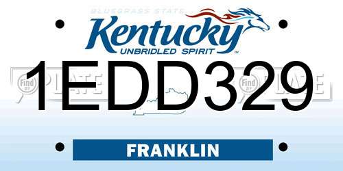1EDD329 Kentucky License Plate