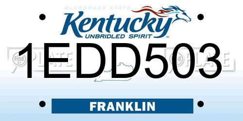 1EDD503 Kentucky License Plate