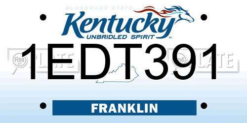 1EDT391 Kentucky License Plate
