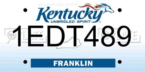 1EDT489 Kentucky License Plate