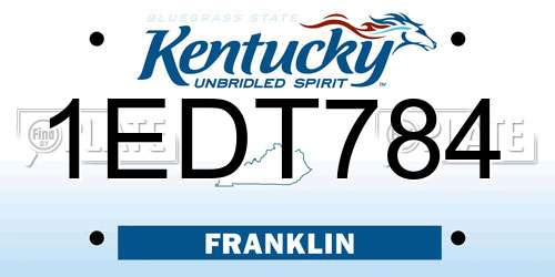 1EDT784 Kentucky License Plate