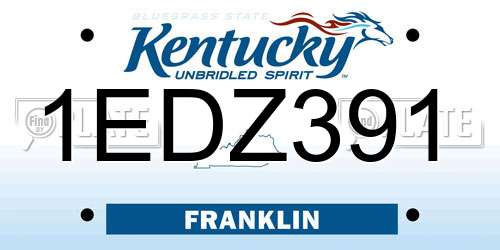 1EDZ391 Kentucky License Plate