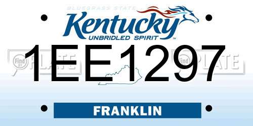 1EE1297 Kentucky License Plate