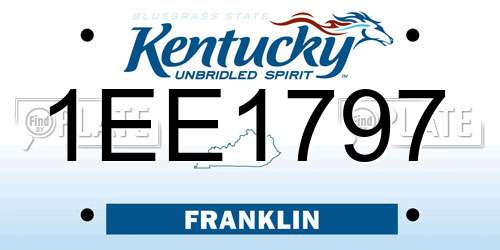 1EE1797 Kentucky License Plate