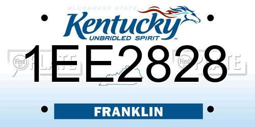 1EE2828 Kentucky License Plate