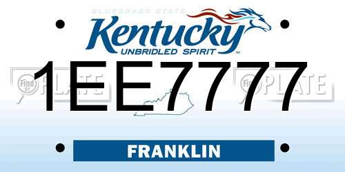 1EE7777 Kentucky License Plate