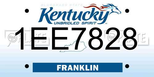 1EE7828 Kentucky License Plate