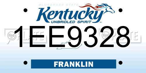 1EE9328 Kentucky License Plate