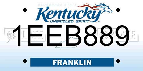1EEB889 Kentucky License Plate
