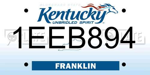 1EEB894 Kentucky License Plate