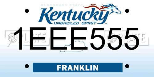 1EEE555 Kentucky License Plate