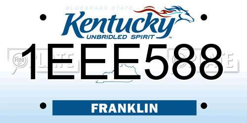 1EEE588 Kentucky License Plate