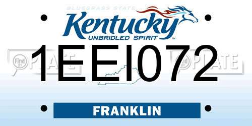 1EEI072 Kentucky License Plate