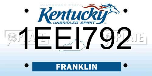 1EEI792 Kentucky License Plate