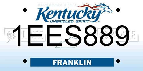 1EES889 Kentucky License Plate