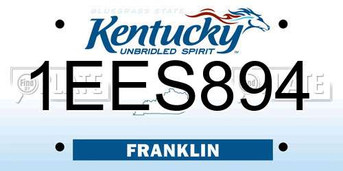 1EES894 Kentucky License Plate