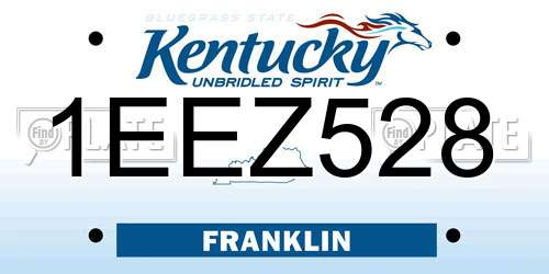1EEZ528 Kentucky License Plate
