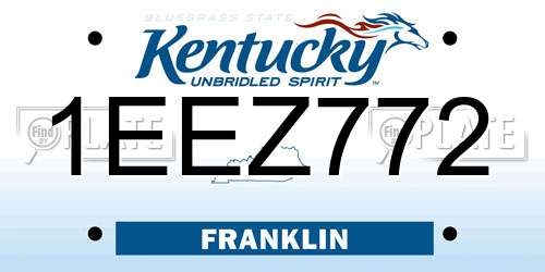 1EEZ772 Kentucky License Plate