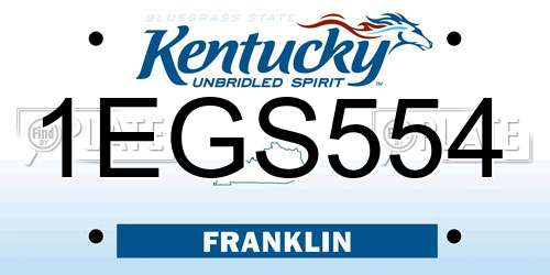 1EGS554 Kentucky License Plate