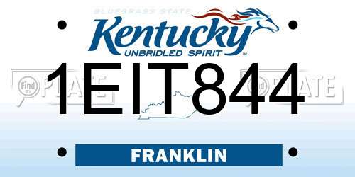 1EIT844 Kentucky License Plate