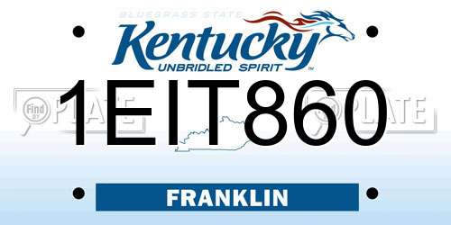 1EIT860 Kentucky License Plate