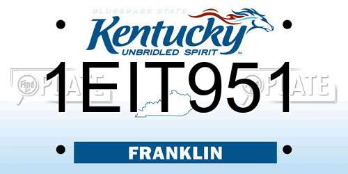 1EIT951 Kentucky License Plate