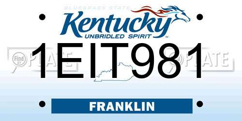 1EIT981 Kentucky License Plate
