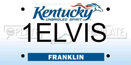 1ELVIS Kentucky License Plate