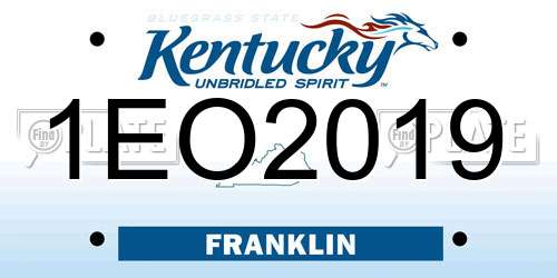 1EO2019 Kentucky License Plate