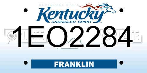 1EO2284 Kentucky License Plate