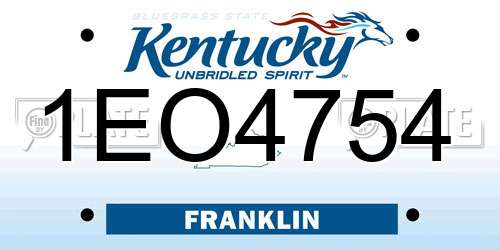1EO4754 Kentucky License Plate