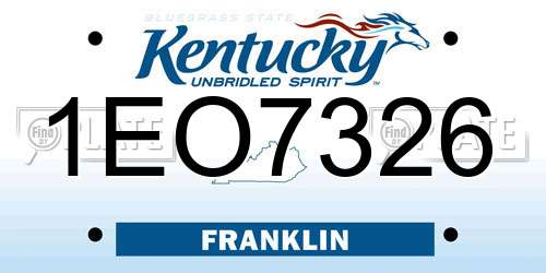 1EO7326 Kentucky License Plate