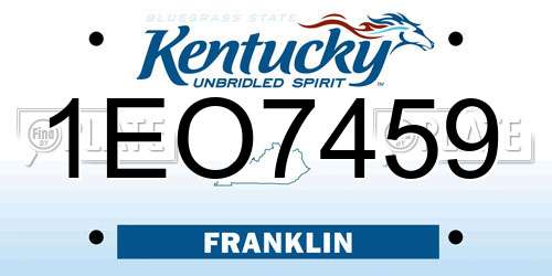 1EO7459 Kentucky License Plate
