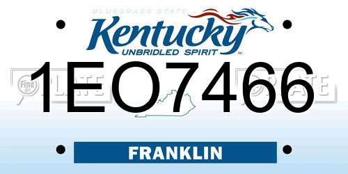 1EO7466 Kentucky License Plate