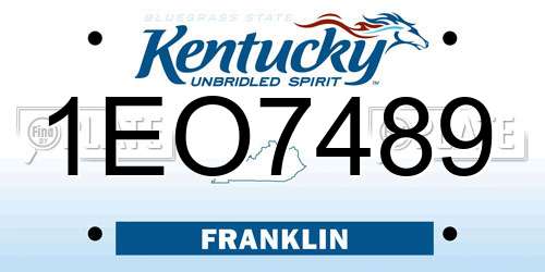 1EO7489 Kentucky License Plate