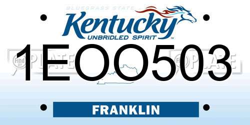 1EOO503 Kentucky License Plate