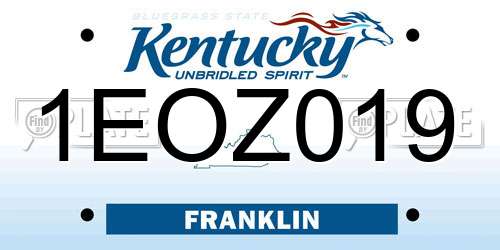 1EOZ019 Kentucky License Plate