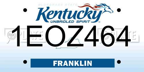 1EOZ464 Kentucky License Plate