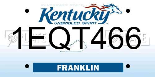 1EQT466 Kentucky License Plate