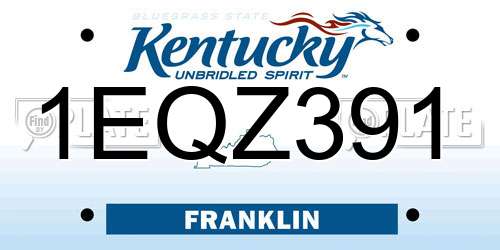 1EQZ391 Kentucky License Plate