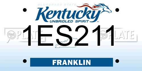 1ES211 Kentucky License Plate