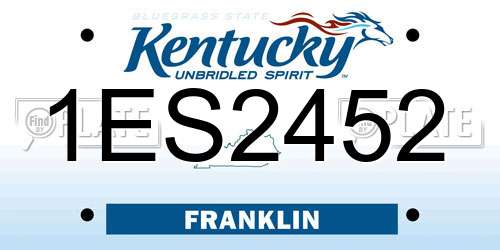 1ES2452 Kentucky License Plate