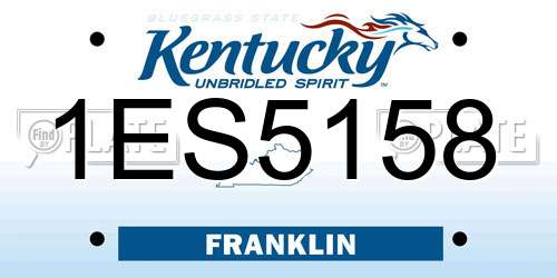 1ES5158 Kentucky License Plate