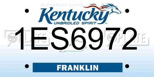 1ES6972 Kentucky License Plate