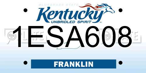 1ESA608 Kentucky License Plate