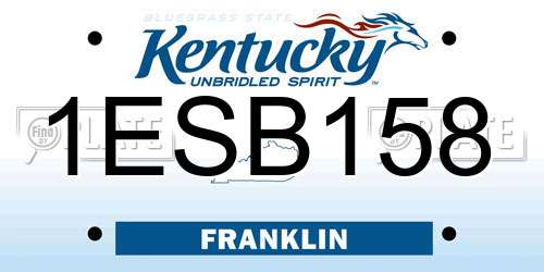 1ESB158 Kentucky License Plate