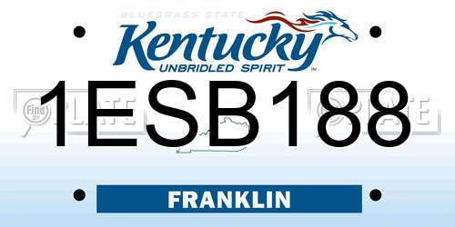 1ESB188 Kentucky License Plate